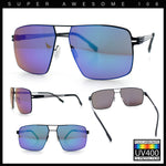 Mens Thin Metal Rim Spring Hinge Air Force Rectangle Officer Gentleman Sunglasses