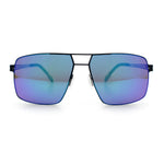 Mens Thin Metal Rim Spring Hinge Air Force Rectangle Officer Gentleman Sunglasses