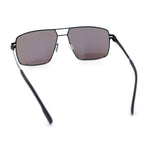 Mens Thin Metal Rim Spring Hinge Air Force Rectangle Officer Gentleman Sunglasses