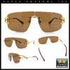 Large Luxury Petal Bevel Rimless Curved Top Gangster Shade Sunglasses