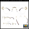 Oversize Luxury Hip Hop Gangster Swagger Rimless Racer Shield Eyeglasses