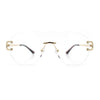 Oversize Luxury Hip Hop Gangster Swagger Rimless Racer Shield Eyeglasses