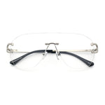 Oversize Luxury Hip Hop Gangster Swagger Rimless Racer Shield Eyeglasses