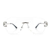 Oversize Luxury Hip Hop Gangster Swagger Rimless Racer Shield Eyeglasses