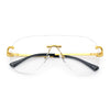 Oversize Luxury Hip Hop Gangster Swagger Rimless Racer Shield Eyeglasses