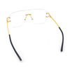 Oversize Luxury Hip Hop Gangster Swagger Rimless Racer Shield Eyeglasses