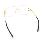 Oversize Luxury Hip Hop Gangster Swagger Rimless Racer Shield Eyeglasses