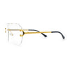 Oversize Luxury Hip Hop Gangster Swagger Rimless Racer Shield Eyeglasses