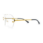 Oversize Luxury Hip Hop Gangster Swagger Rimless Racer Shield Eyeglasses