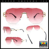 Oversize Luxury Hip Hop Gangster Swagger Rimless Racer Shield Sunglasses