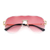 Oversize Luxury Hip Hop Gangster Swagger Rimless Racer Shield Sunglasses