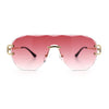 Oversize Luxury Hip Hop Gangster Swagger Rimless Racer Shield Sunglasses