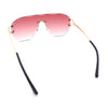 Oversize Luxury Hip Hop Gangster Swagger Rimless Racer Shield Sunglasses