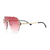 Oversize Luxury Hip Hop Gangster Swagger Rimless Racer Shield Sunglasses