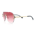 Oversize Luxury Hip Hop Gangster Swagger Rimless Racer Shield Sunglasses