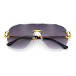Oversize Luxury Hip Hop Gangster Swagger Rimless Racer Shield Sunglasses