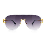 Oversize Luxury Hip Hop Gangster Swagger Rimless Racer Shield Sunglasses