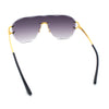 Oversize Luxury Hip Hop Gangster Swagger Rimless Racer Shield Sunglasses