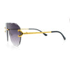 Oversize Luxury Hip Hop Gangster Swagger Rimless Racer Shield Sunglasses