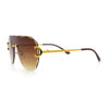 Oversize Luxury Hip Hop Gangster Swagger Rimless Racer Shield Sunglasses