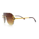 Oversize Luxury Hip Hop Gangster Swagger Rimless Racer Shield Sunglasses
