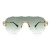 Oversize Luxury Hip Hop Gangster Swagger Rimless Racer Shield Sunglasses