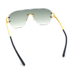 Oversize Luxury Hip Hop Gangster Swagger Rimless Racer Shield Sunglasses