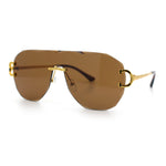 Oversize Luxury Hip Hop Gangster Swagger Rimless Racer Shield Sunglasses
