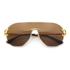 Oversize Luxury Hip Hop Gangster Swagger Rimless Racer Shield Sunglasses