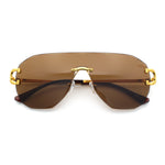 Oversize Luxury Hip Hop Gangster Swagger Rimless Racer Shield Sunglasses