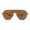 Oversize Luxury Hip Hop Gangster Swagger Rimless Racer Shield Sunglasses