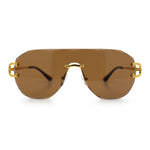 Oversize Luxury Hip Hop Gangster Swagger Rimless Racer Shield Sunglasses
