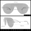 Oversize Luxury Hip Hop Gangster Swagger Rimless Racer Shield Sunglasses