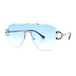 Oversize Luxury Hip Hop Gangster Swagger Rimless Racer Shield Sunglasses
