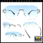 Oversize Luxury Hip Hop Gangster Swagger Rimless Racer Shield Sunglasses