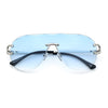 Oversize Luxury Hip Hop Gangster Swagger Rimless Racer Shield Sunglasses