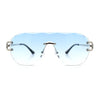 Oversize Luxury Hip Hop Gangster Swagger Rimless Racer Shield Sunglasses