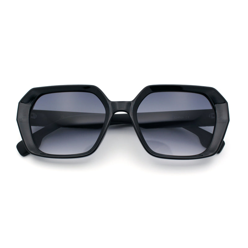 Womens Geometric Octagonal Classy Plastic Designer Fashion Sunglasses