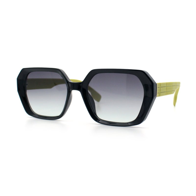 Womens Geometric Octagonal Classy Plastic Designer Fashion Sunglasses