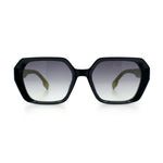 Womens Geometric Octagonal Classy Plastic Designer Fashion Sunglasses