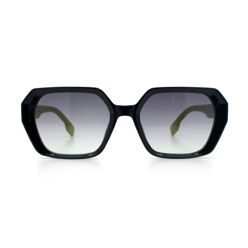 Womens Geometric Octagonal Classy Plastic Designer Fashion Sunglasses