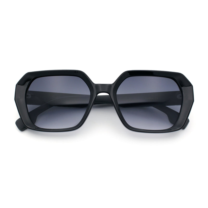 Womens Geometric Octagonal Classy Plastic Designer Fashion Sunglasses
