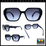 Womens Geometric Octagonal Classy Plastic Designer Fashion Sunglasses