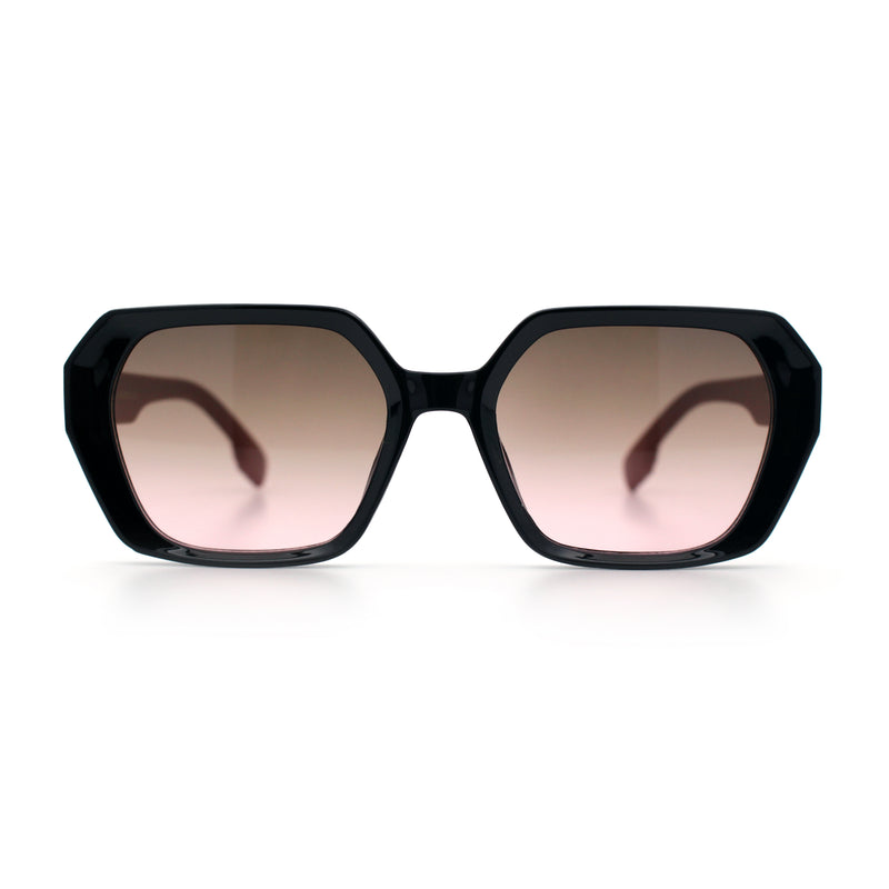 Womens Geometric Octagonal Classy Plastic Designer Fashion Sunglasses
