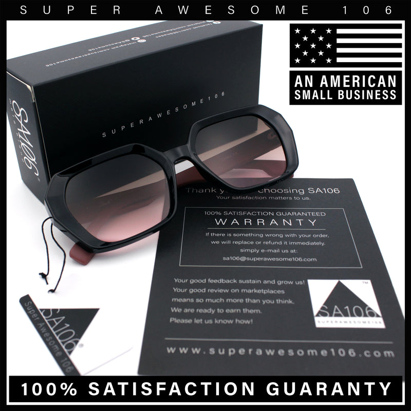 Womens Geometric Octagonal Classy Plastic Designer Fashion Sunglasses
