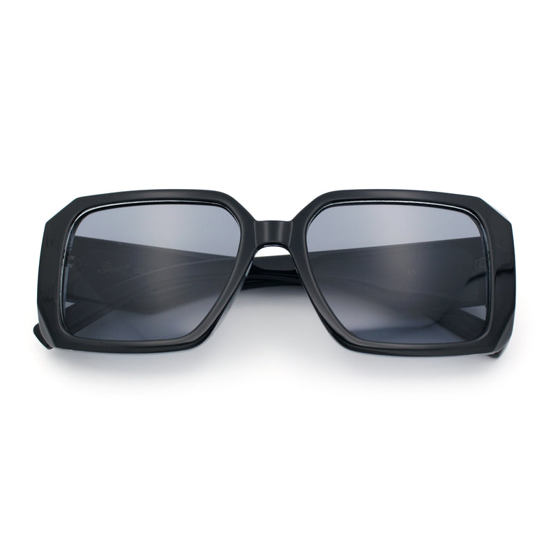 Womens Diamond Bevel Rectangle Classy Plastic Designer Fashion Sunglasses