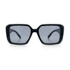 Womens Diamond Bevel Rectangle Classy Plastic Designer Fashion Sunglasses