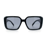 Womens Diamond Bevel Rectangle Classy Plastic Designer Fashion Sunglasses