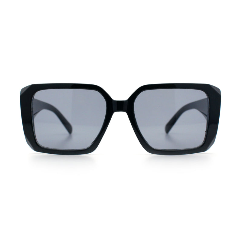 Womens Diamond Bevel Rectangle Classy Plastic Designer Fashion Sunglasses