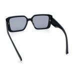 Womens Diamond Bevel Rectangle Classy Plastic Designer Fashion Sunglasses
